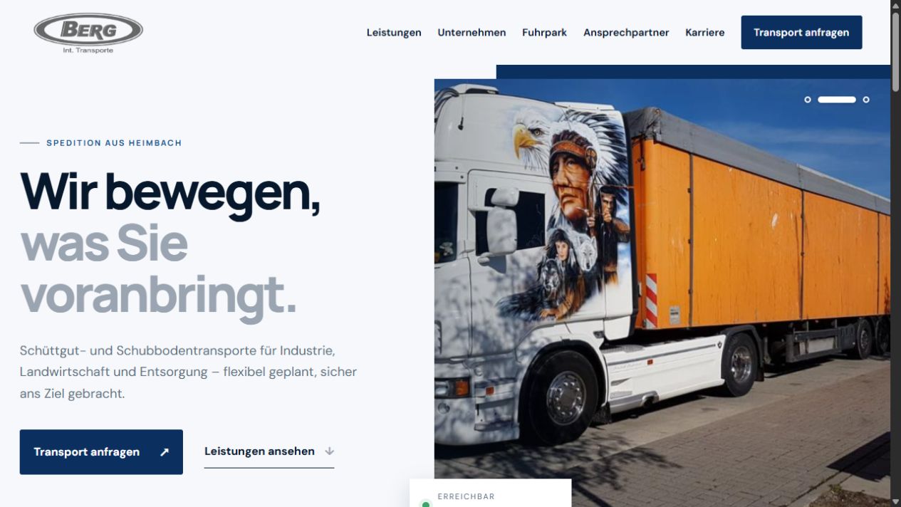 Startseite von Transporte Berg